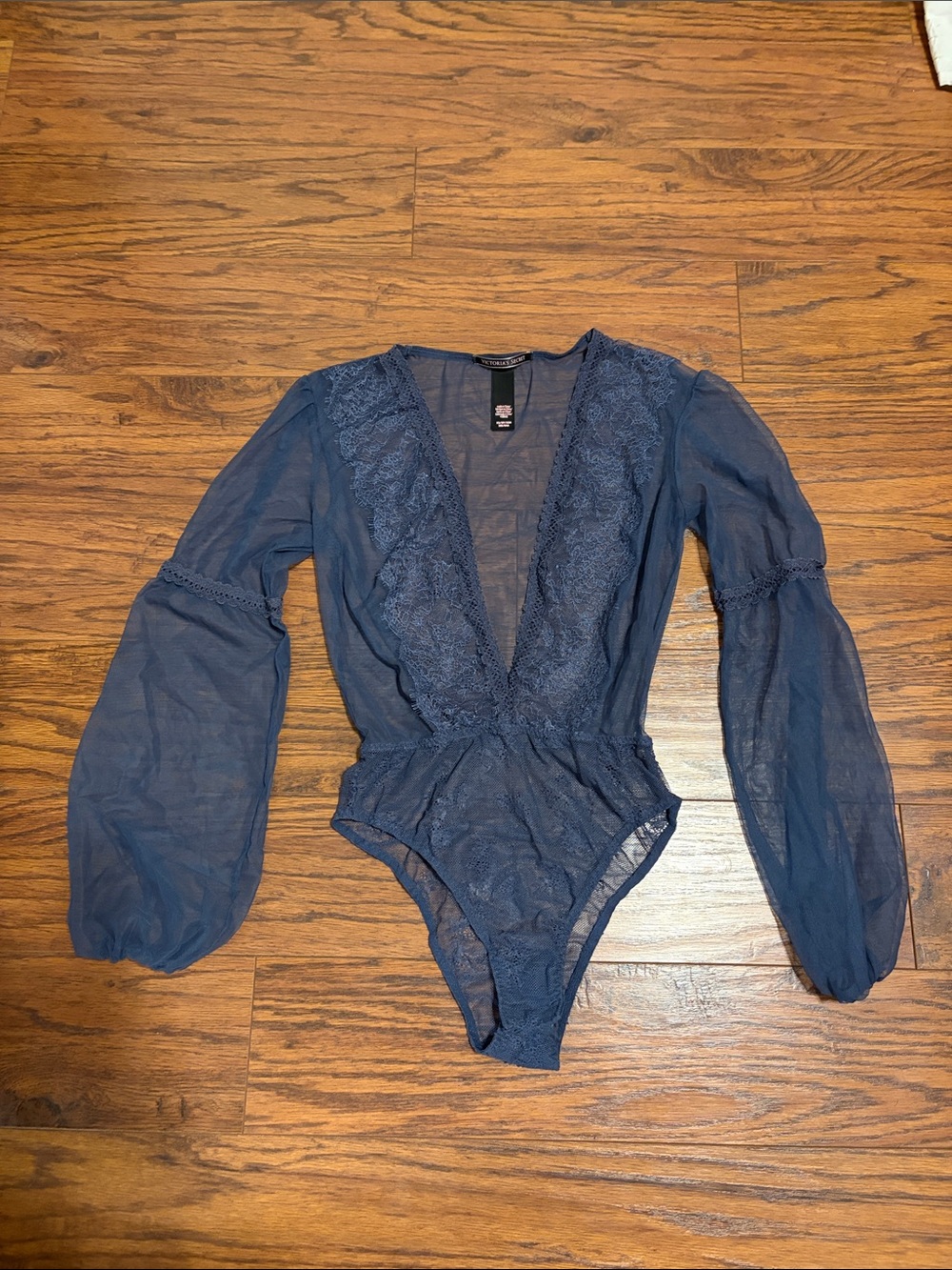 Victorias Secret Navy Sheer Bodysuit